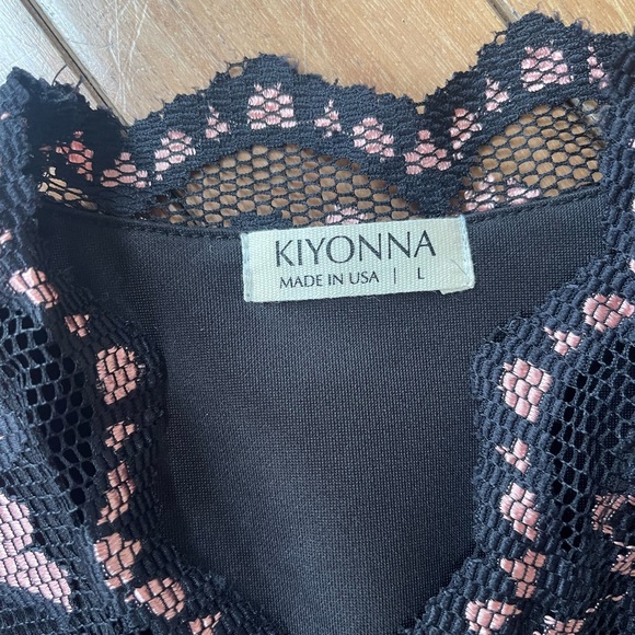 Kiyonna Black Blush Lace Fit & Flare Dress L USA Made with Pockets - Picture 8 of 14